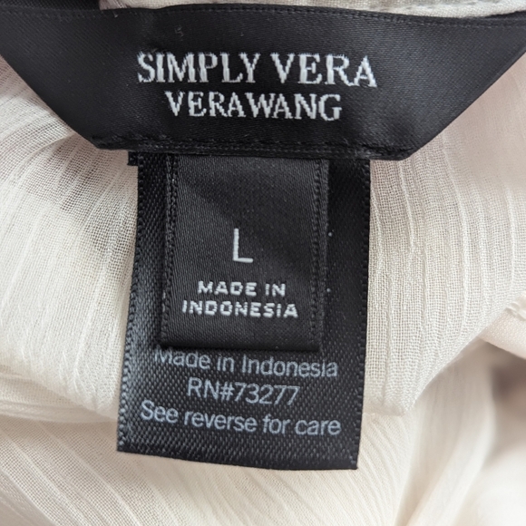 Simply Vera Vera Wang Sheer Lace Fairycore Ruffle Top Whimsical Blouse Size L - Picture 7 of 8